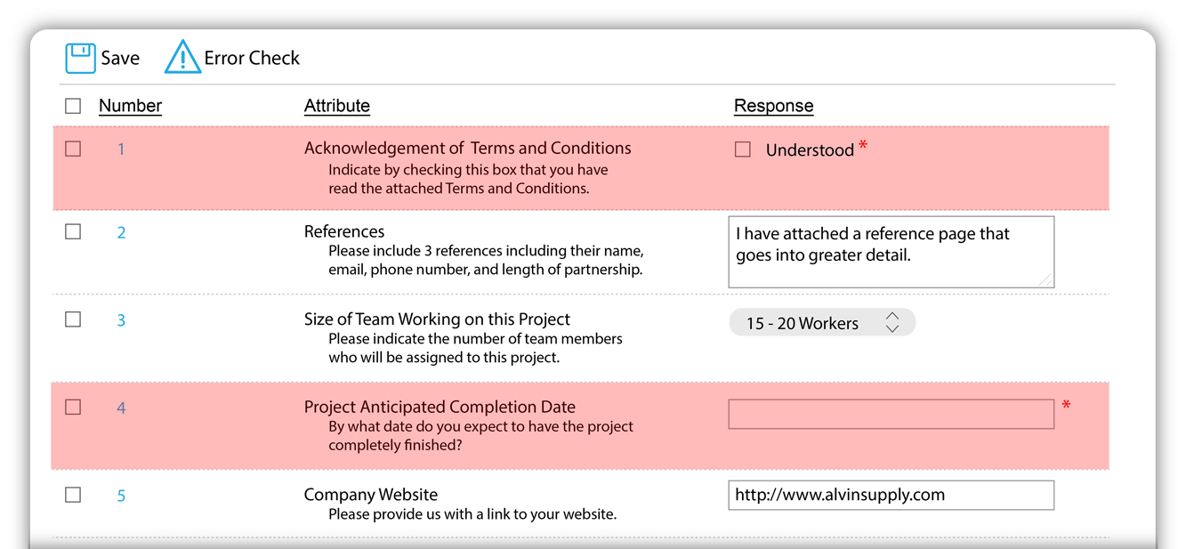 bid response error